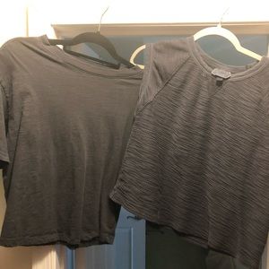 Set of 2 Heather Gray t-shirts. Both size Small. One a tee and one a muscle tee.